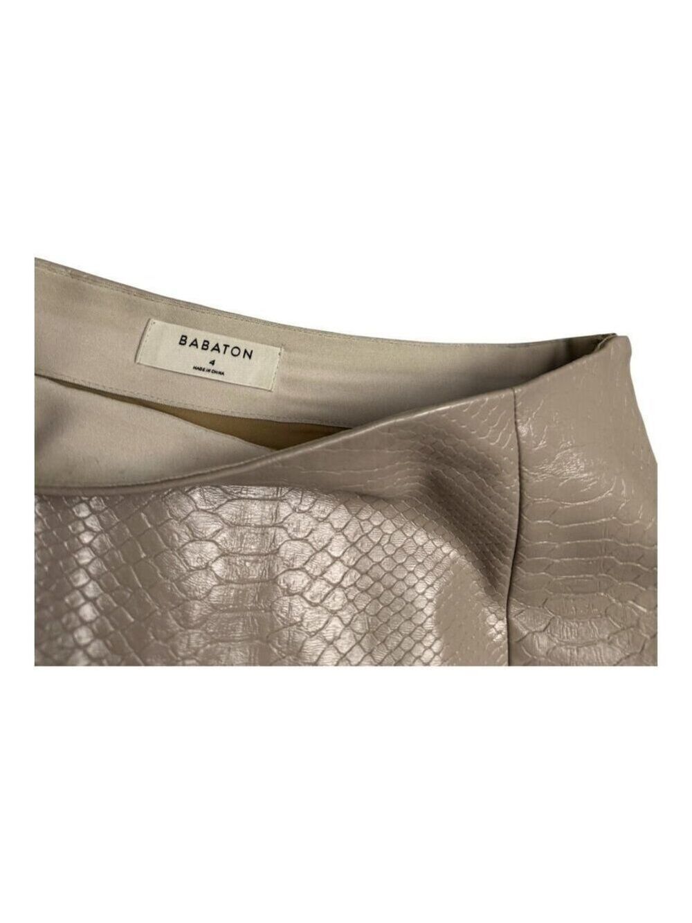 BABATON ARITZIA Faux Leather Snake Skin Business Casual Mini Skirt Womens 4 - Picture 2 of 5